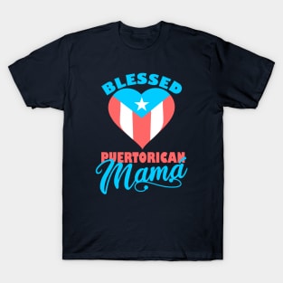 Puerto Rican Mama Blessed Boricua Flag Mom Gifts T-Shirt